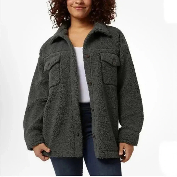 32 Degrees Ladies' Gray Cozy Shirt Jacket size M/L - NWT - Picture 1 of 8